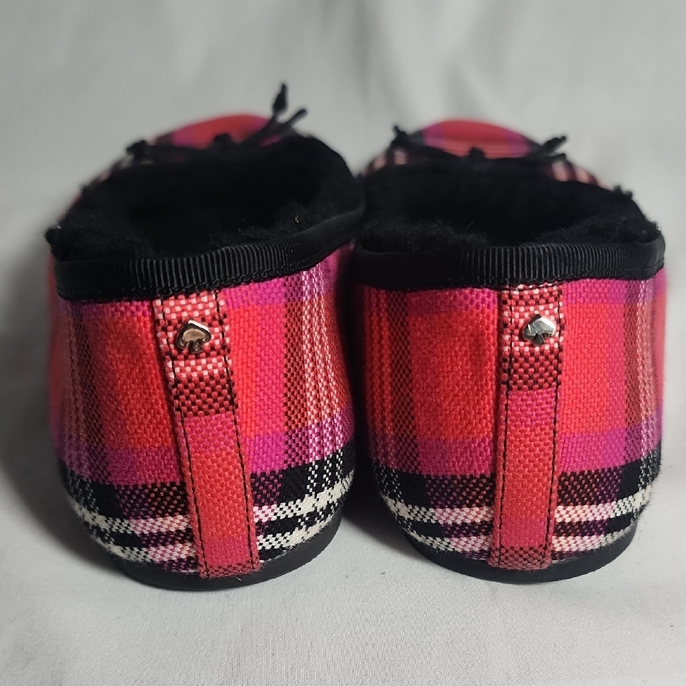 Kate Spade Pink Plaid Women's Slippers - Picture 6 of 7